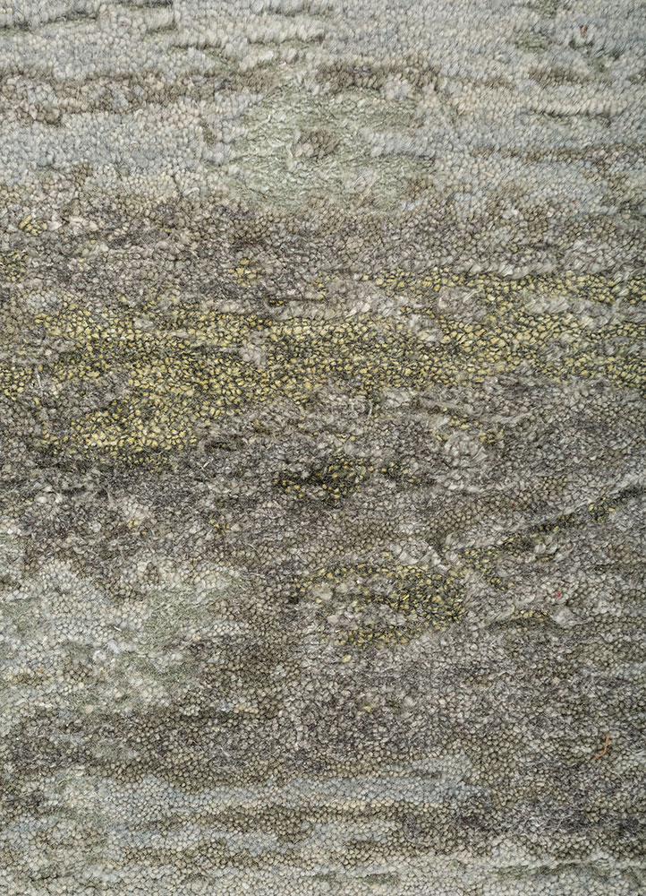 free verse by kavi blue wool and silk Hand Knotted Rug - CloseUp
