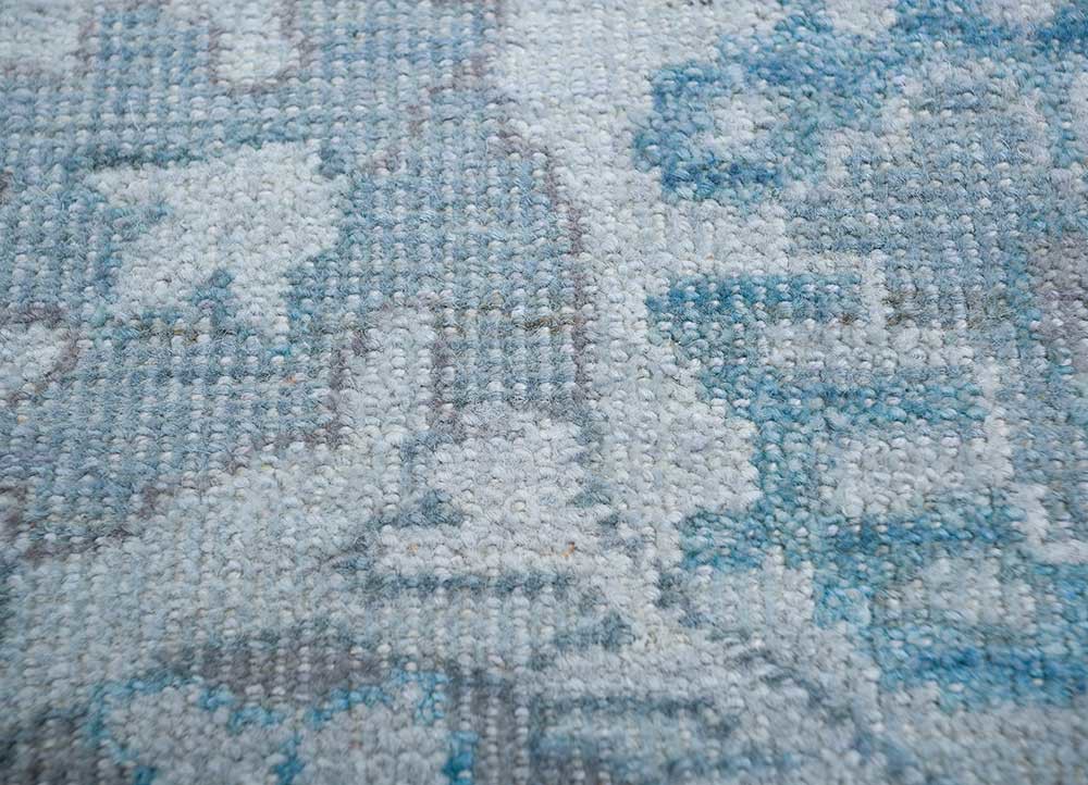erbe blue wool Hand Knotted Rug - CloseUp erbe blue wool Hand Knotted Rug - CloseUp