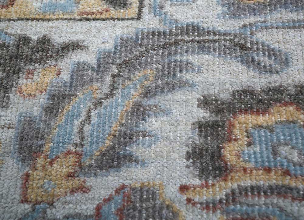 erbe grey and black wool Hand Knotted Rug - CloseUp