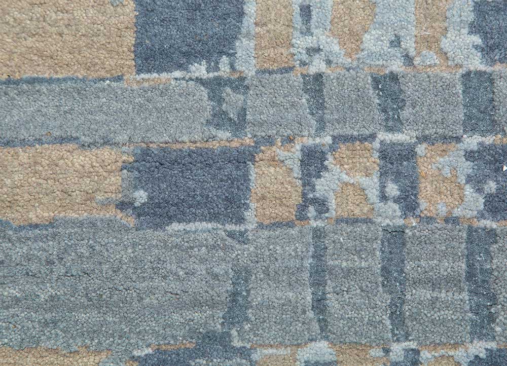 pansy blue wool and silk Hand Knotted Rug - CloseUp