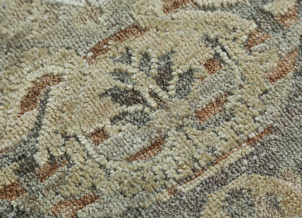 viscaya blue wool and silk Hand Knotted Rug - CloseUp