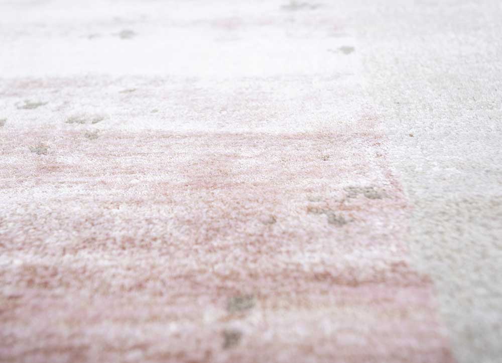 unfold by kavi ivory wool and bamboo silk Hand Knotted Rug - CloseUp