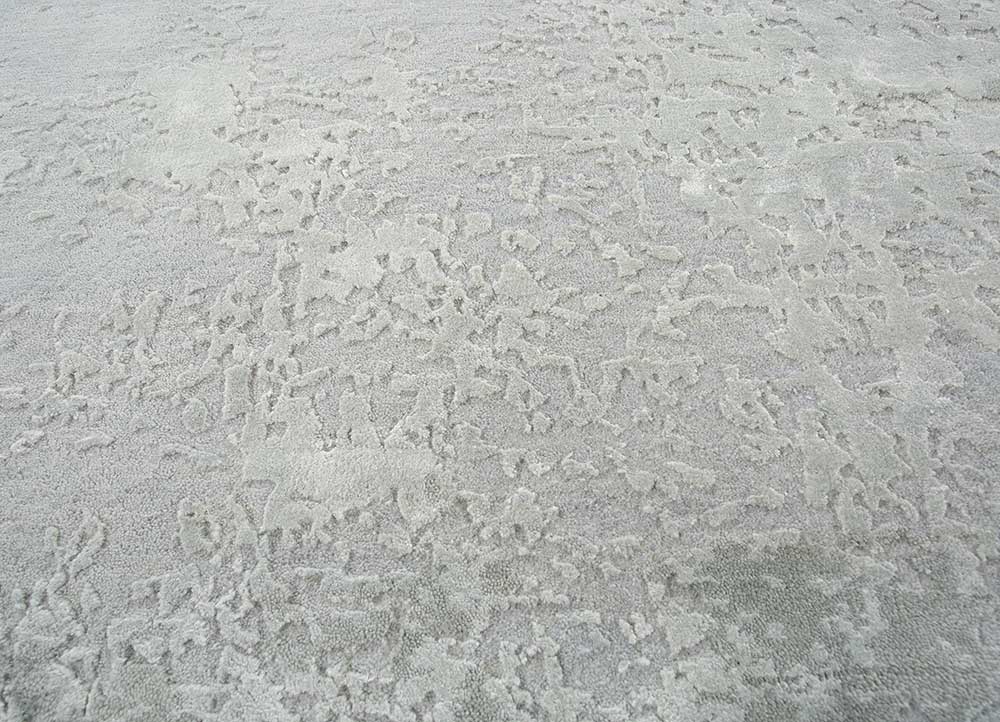 chaos theory by kavi blue wool and bamboo silk Hand Knotted Rug - CloseUp