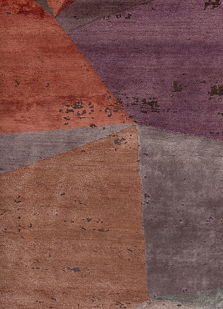 aakar by kavi red and orange wool and bamboo silk Hand Knotted Rug - CloseUp aakar by kavi red and orange wool and bamboo silk Hand Knotted Rug - CloseUp