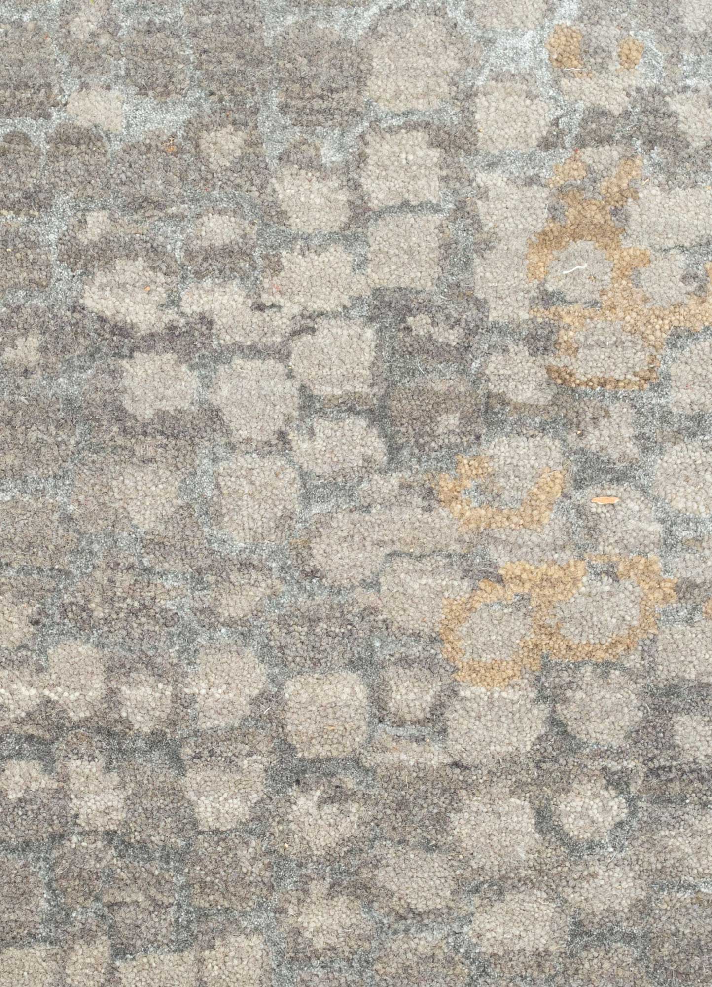 chaos theory by kavi grey and black wool and bamboo silk Hand Knotted Rug - CloseUp