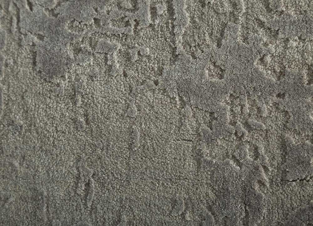 chaos theory by kavi grey and black wool and bamboo silk Hand Knotted Rug - CloseUp chaos theory by kavi grey and black wool and bamboo silk Hand Knotted Rug - CloseUp