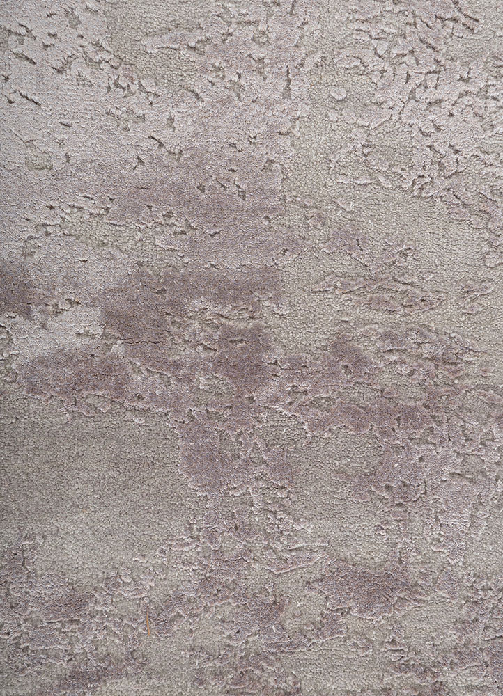 project error by kavi pink and purple wool and bamboo silk Hand Knotted Rug - CloseUp