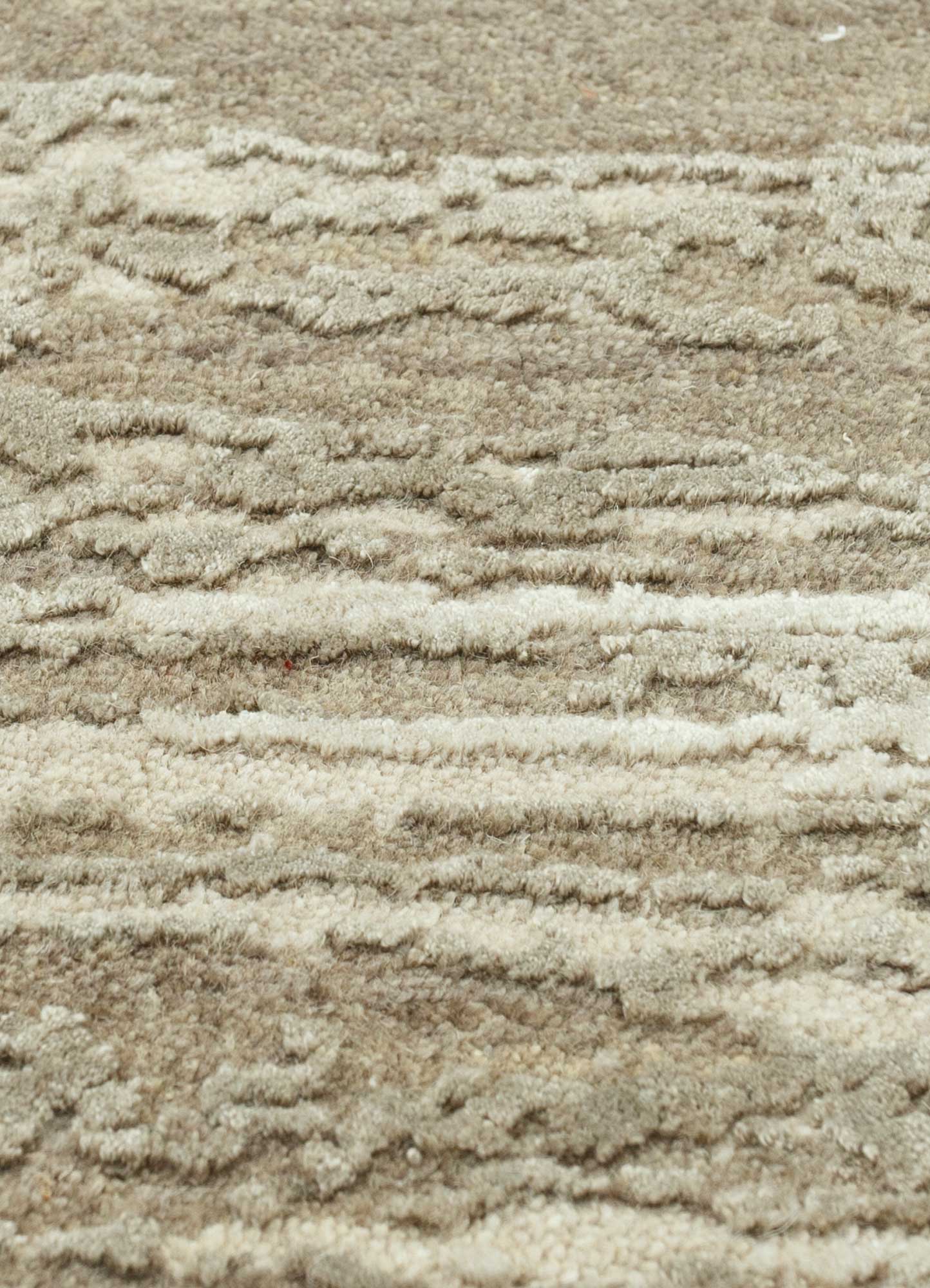 chaos theory by kavi beige and brown wool and bamboo silk Hand Knotted Rug - CloseUp