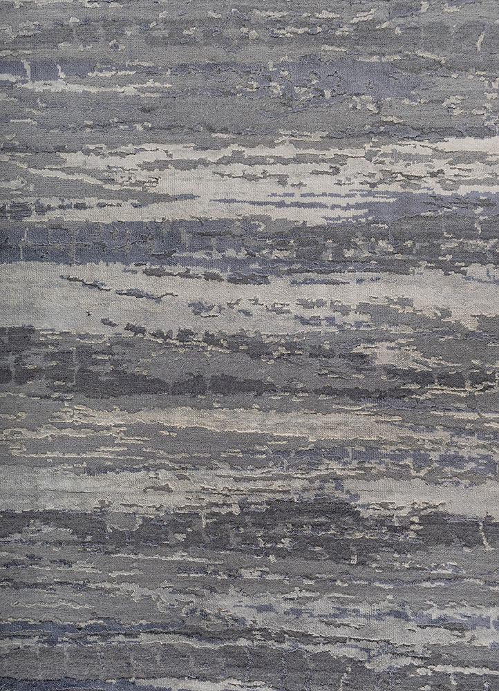 aprezo grey and black wool and bamboo silk Hand Knotted Rug - CloseUp aprezo grey and black wool and bamboo silk Hand Knotted Rug - CloseUp