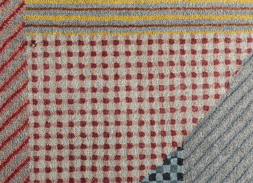 chaos theory by kavi grey and black wool and bamboo silk Hand Knotted Rug - CloseUp