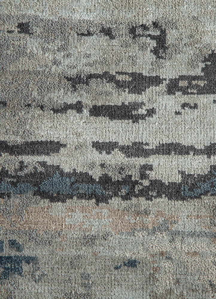 tattvam blue wool and bamboo silk Hand Knotted Rug - CloseUp tattvam blue wool and bamboo silk Hand Knotted Rug - CloseUp