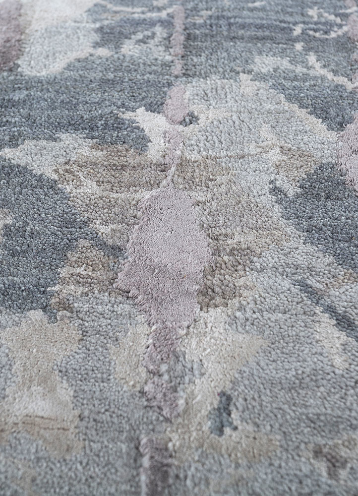 pansy beige and brown wool and bamboo silk Hand Knotted Rug - CloseUp pansy beige and brown wool and bamboo silk Hand Knotted Rug - CloseUp