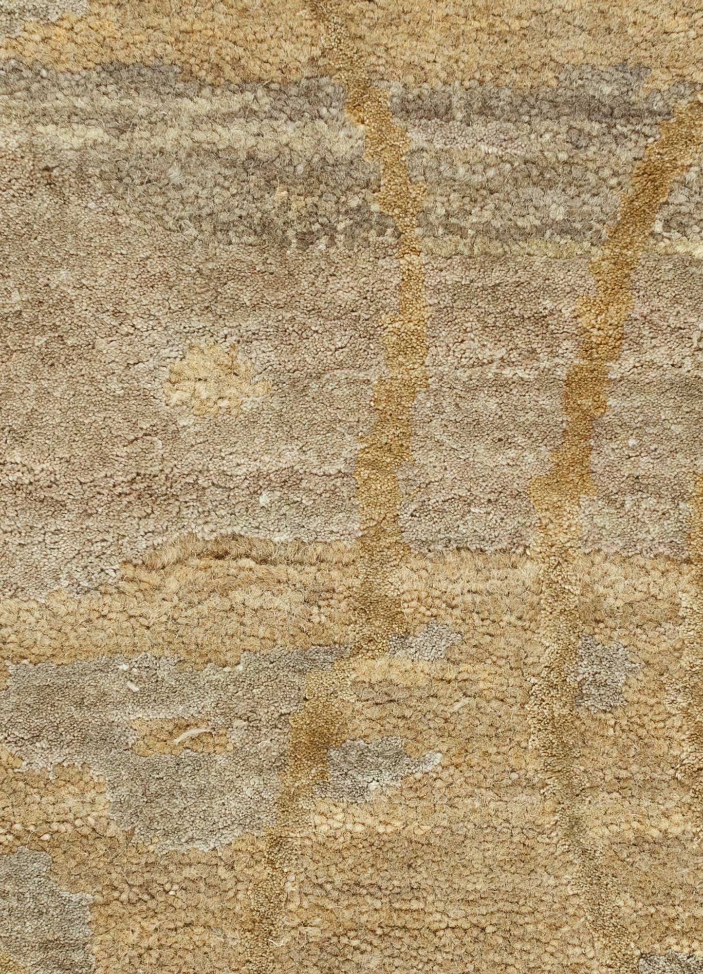 pansy beige and brown wool and bamboo silk Hand Knotted Rug - CloseUp