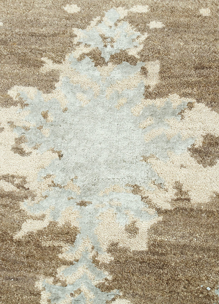 chaos theory by kavi beige and brown wool and bamboo silk Hand Knotted Rug - CloseUp chaos theory by kavi beige and brown wool and bamboo silk Hand Knotted Rug - CloseUp