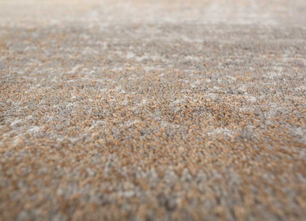 afterglow by kavi grey and black wool and bamboo silk Hand Knotted Rug - CloseUp