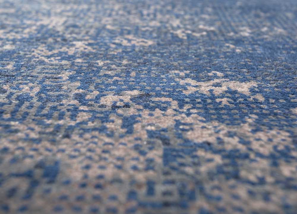 afterglow by kavi grey and black wool and bamboo silk Hand Knotted Rug - CloseUp