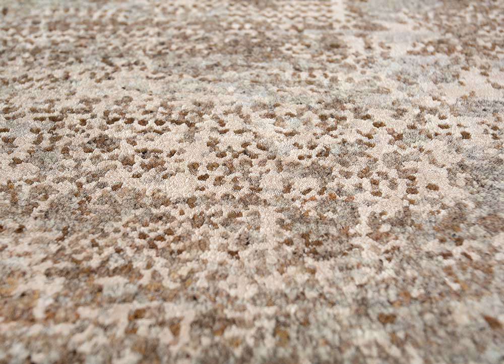 afterglow by kavi ivory wool and bamboo silk Hand Knotted Rug - CloseUp