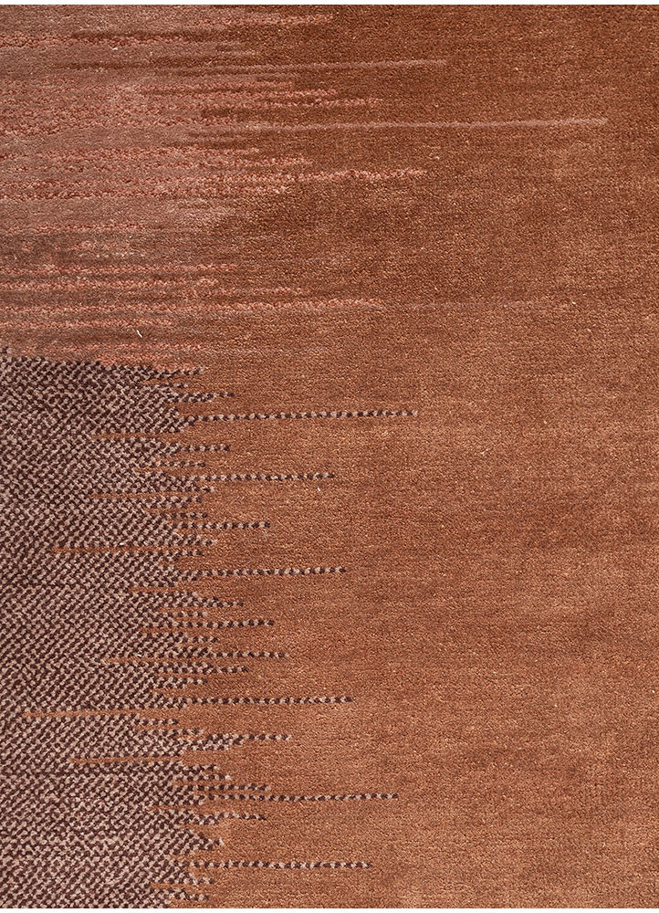 afterglow by kavi red and orange wool and bamboo silk Hand Knotted Rug - CloseUp afterglow by kavi red and orange wool and bamboo silk Hand Knotted Rug - CloseUp