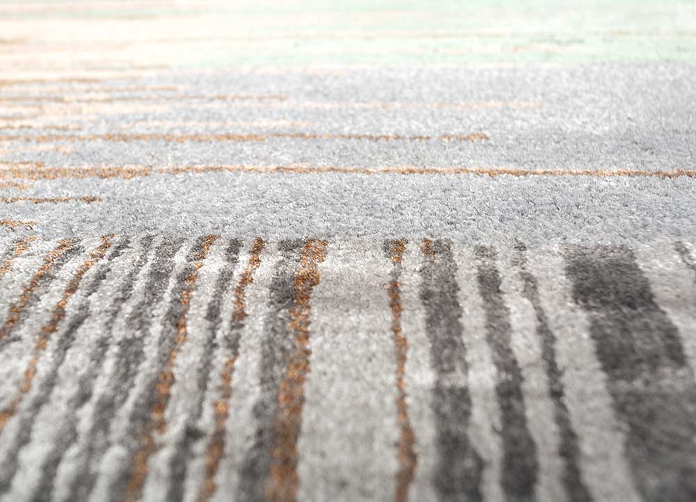 afterglow by kavi grey and black wool and bamboo silk Hand Knotted Rug - CloseUp