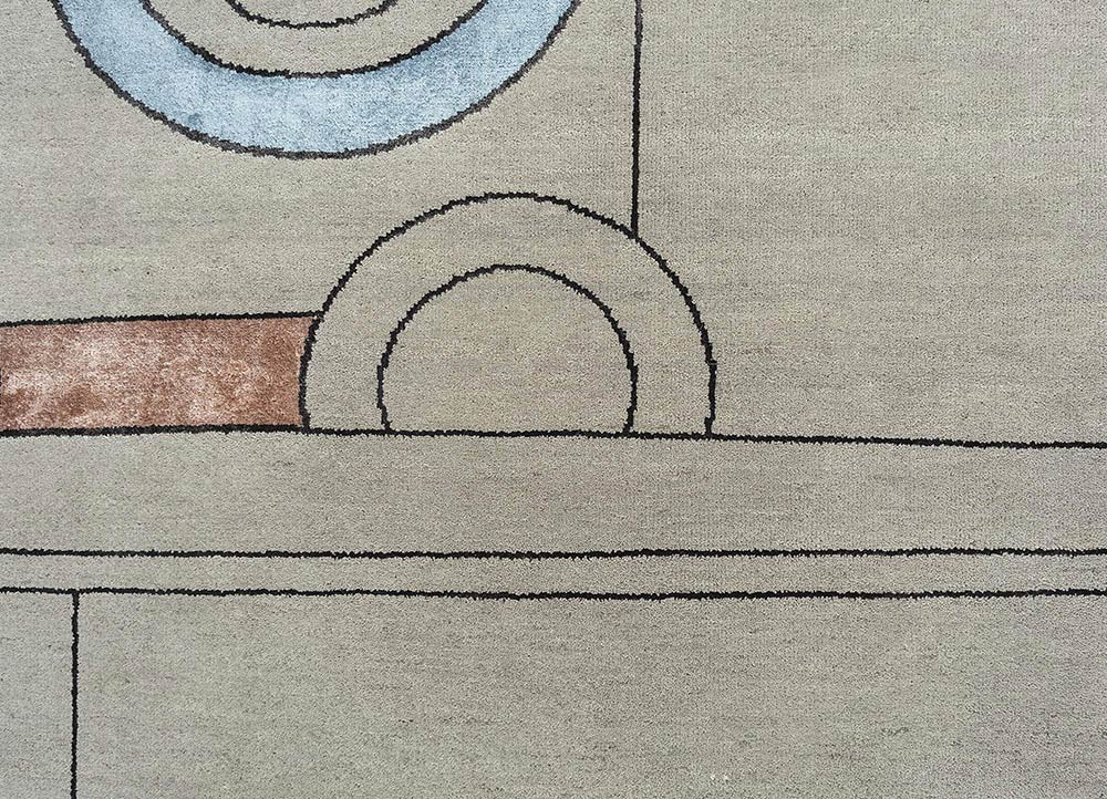 chaos theory by kavi grey and black wool and bamboo silk Hand Knotted Rug - CloseUp chaos theory by kavi grey and black wool and bamboo silk Hand Knotted Rug - CloseUp