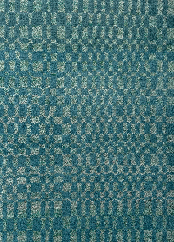 aprezo green wool Hand Knotted Rug - CloseUp aprezo green wool Hand Knotted Rug - CloseUp