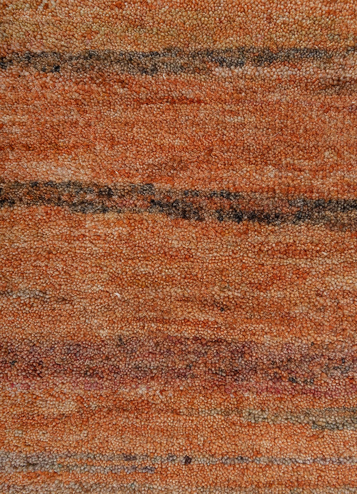 aprezo red and orange wool Hand Knotted Rug - CloseUp aprezo red and orange wool Hand Knotted Rug - CloseUp