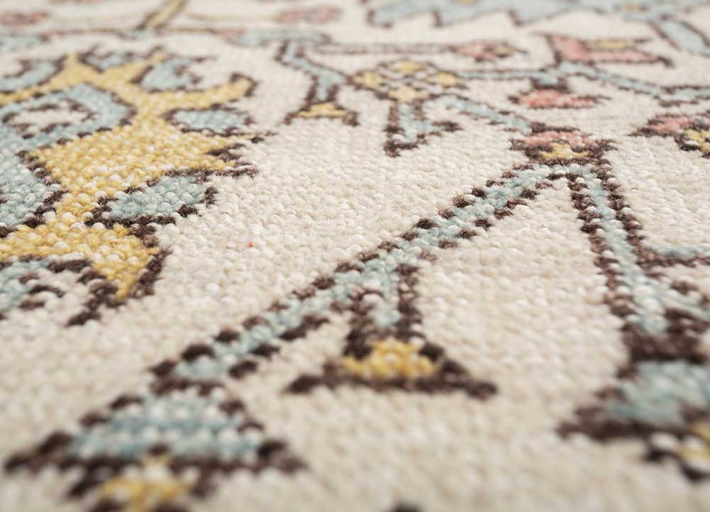 erbe ivory wool Hand Knotted Rug - CloseUp