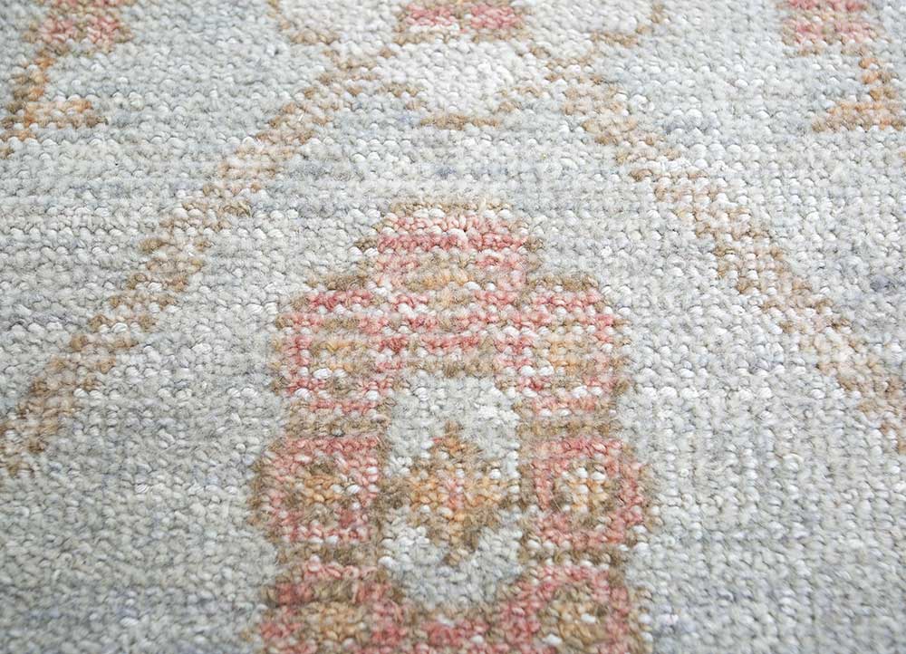 erbe blue wool Hand Knotted Rug - CloseUp