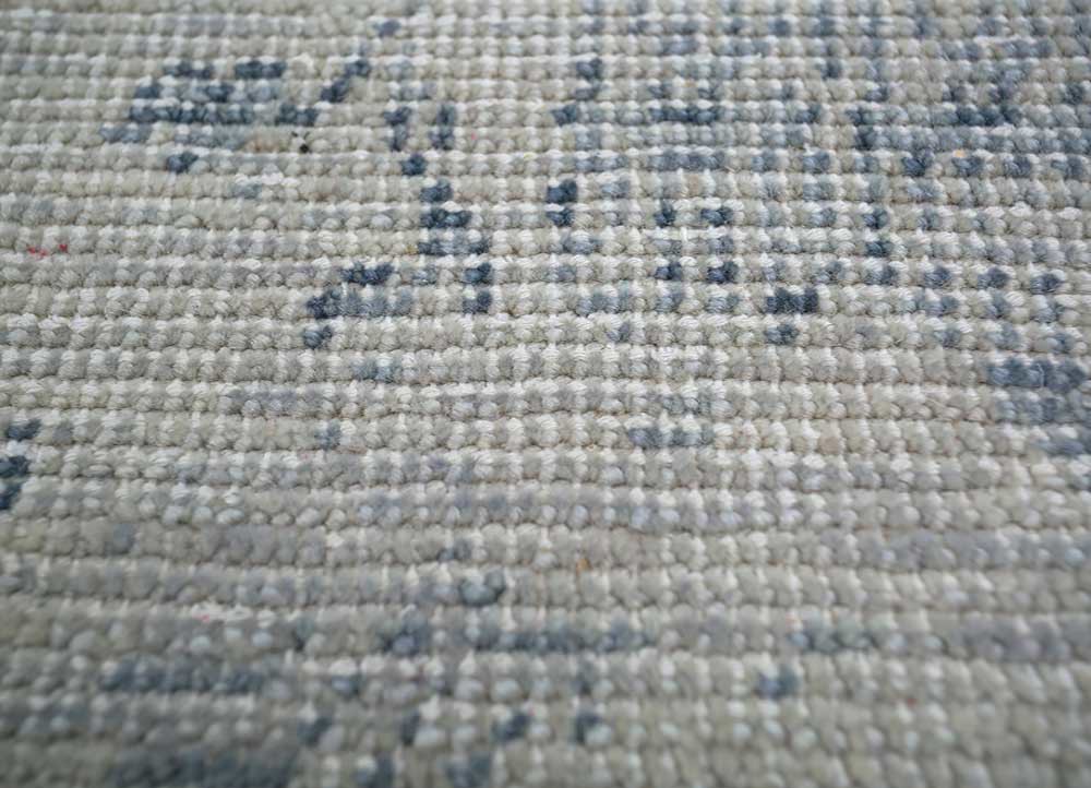 erbe blue wool Hand Knotted Rug - CloseUp erbe blue wool Hand Knotted Rug - CloseUp