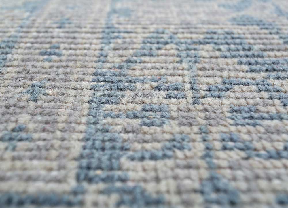 erbe grey and black wool Hand Knotted Rug - CloseUp