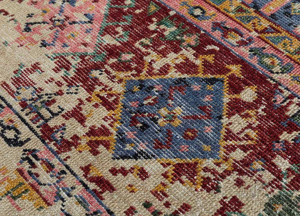 erbe blue wool Hand Knotted Rug - CloseUp