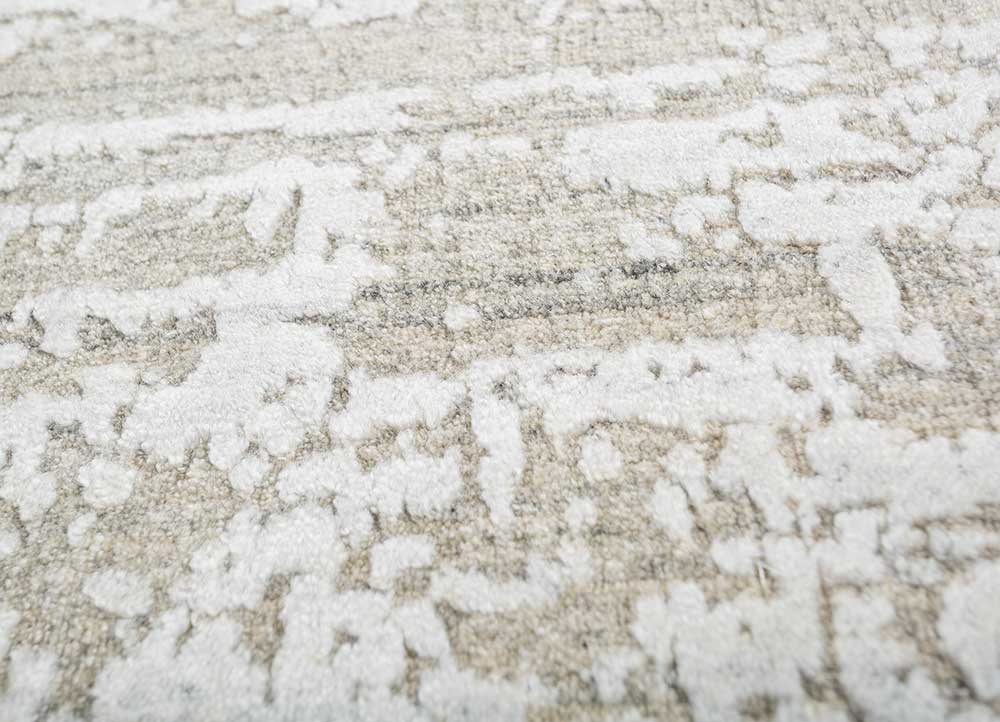 saga beige and brown wool and viscose Hand Loom Rug - CloseUp