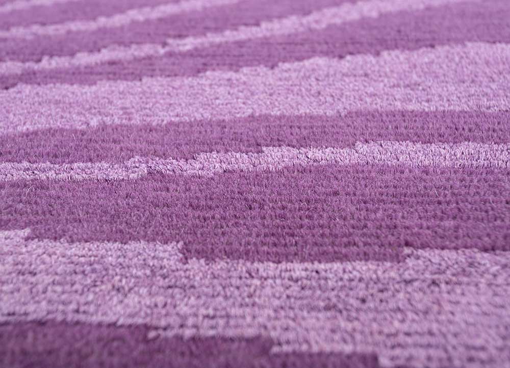 clan pink and purple wool and bamboo silk Hand Knotted Rug - CloseUp