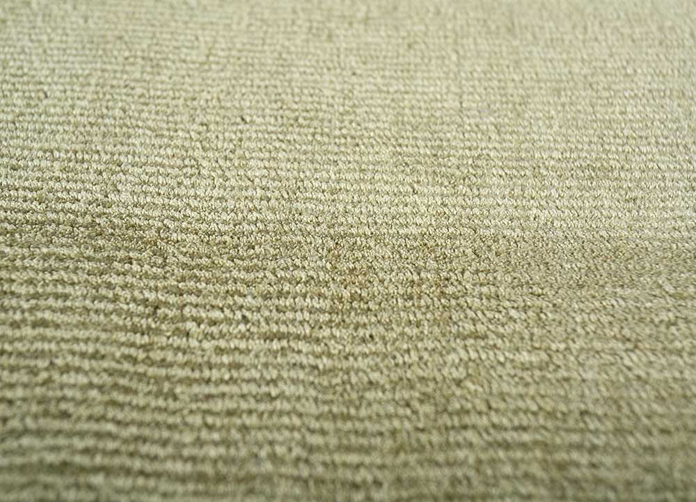 basis green viscose Hand Loom Rug - CloseUp