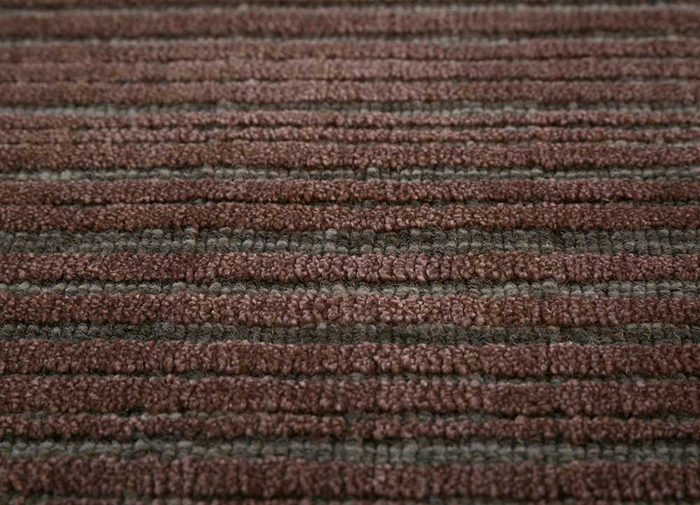 tesoro beige and brown wool and bamboo silk Hand Loom Rug - CloseUp