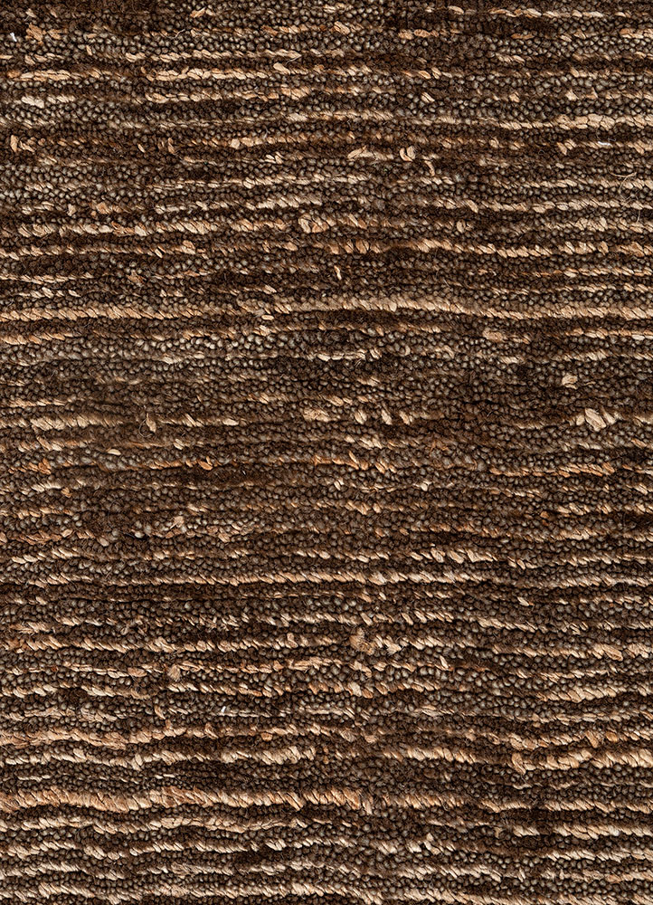 contour beige and brown wool Hand Loom Rug - CloseUp