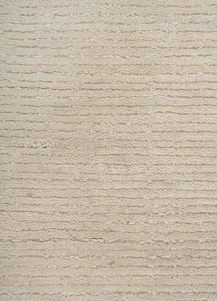 contour ivory wool Hand Loom Rug - CloseUp