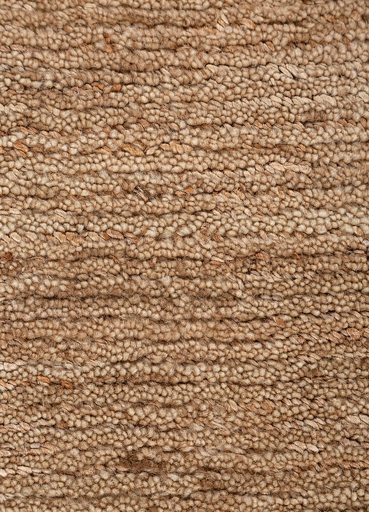 contour beige and brown wool Hand Loom Rug - CloseUp