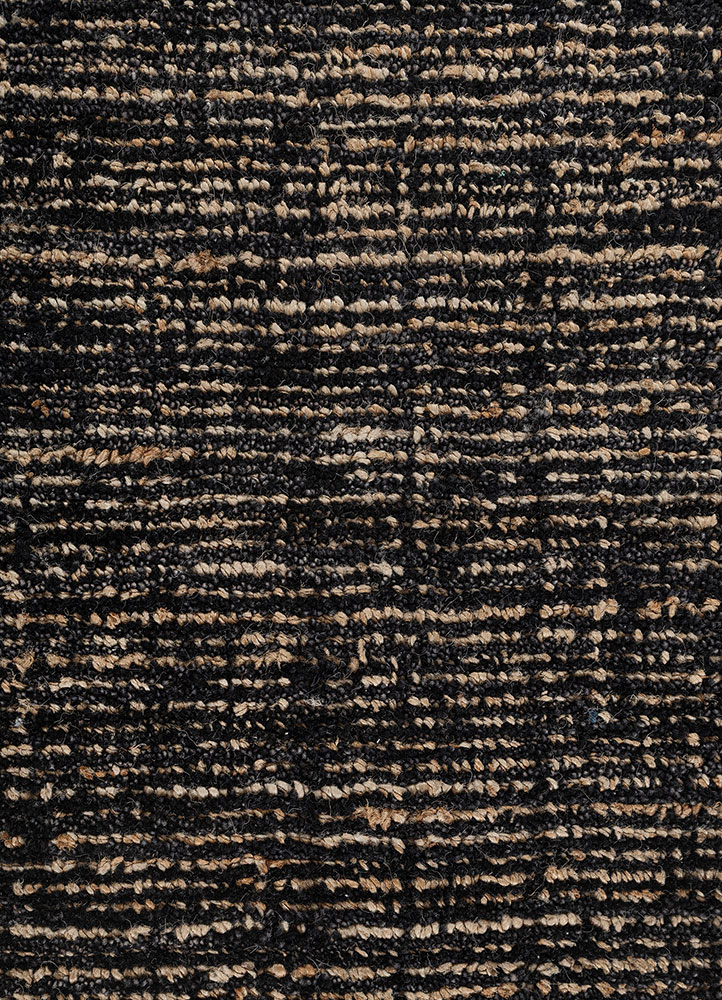 contour grey and black wool Hand Loom Rug - CloseUp