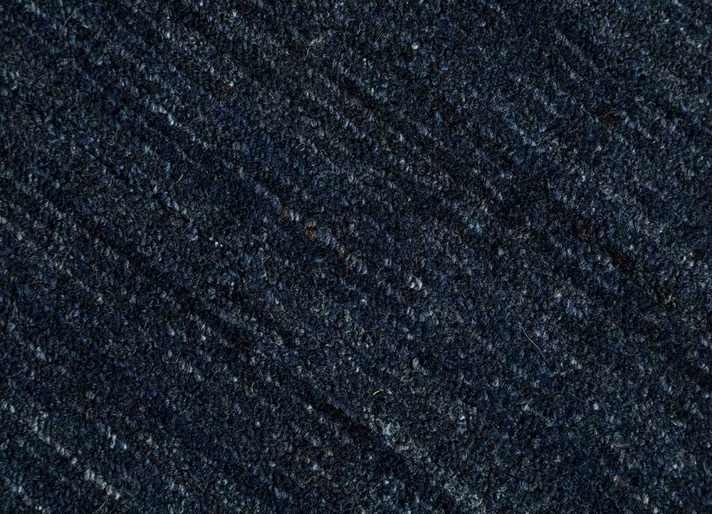 contour blue wool and viscose Hand Loom Rug - CloseUp