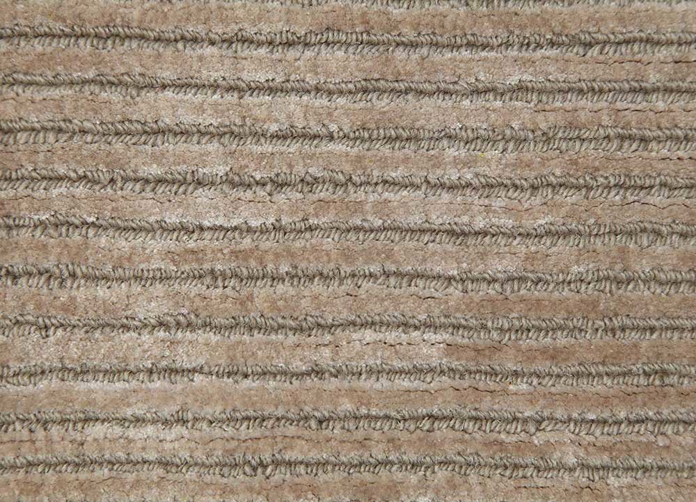 basis beige and brown wool and viscose Hand Loom Rug - CloseUp basis beige and brown wool and viscose Hand Loom Rug - CloseUp