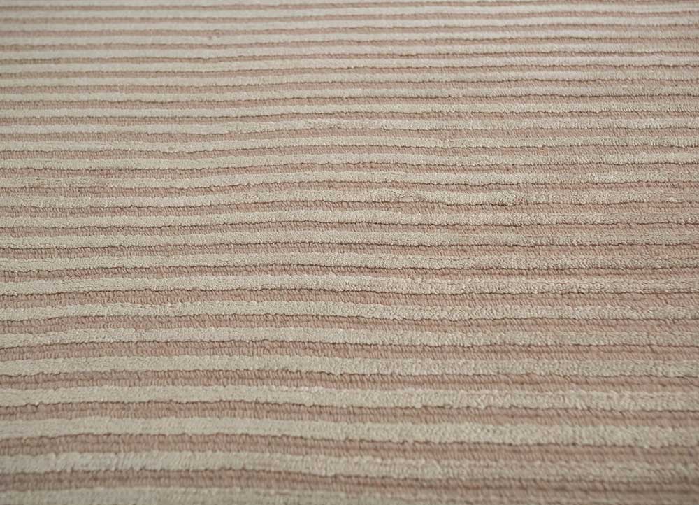 basis beige and brown wool and viscose Hand Loom Rug - CloseUp