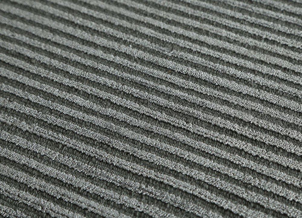 basis grey and black wool and viscose Hand Loom Rug - CloseUp basis grey and black wool and viscose Hand Loom Rug - CloseUp