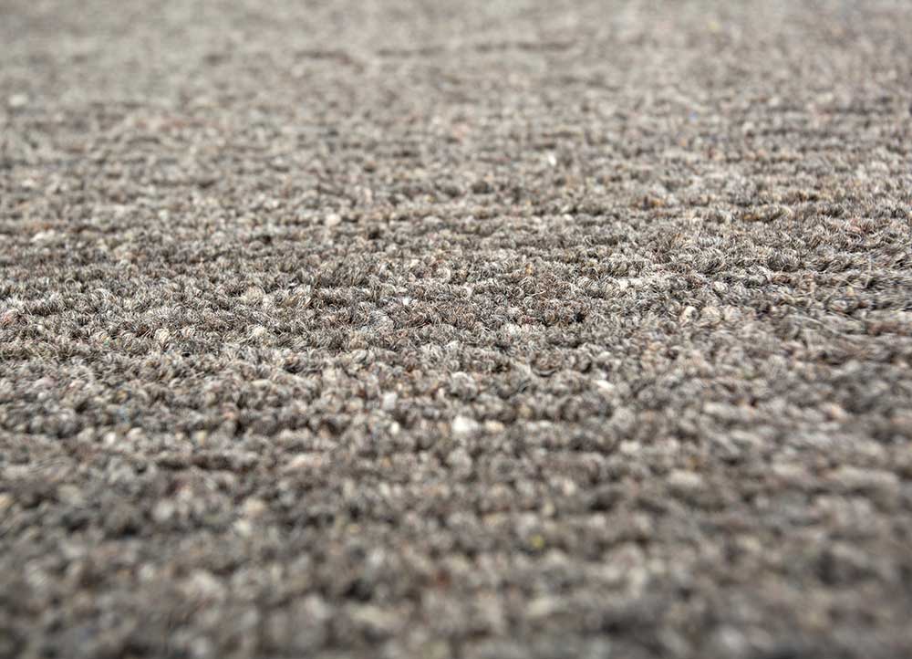 acar grey and black wool and viscose Hand Loom Rug - CloseUp