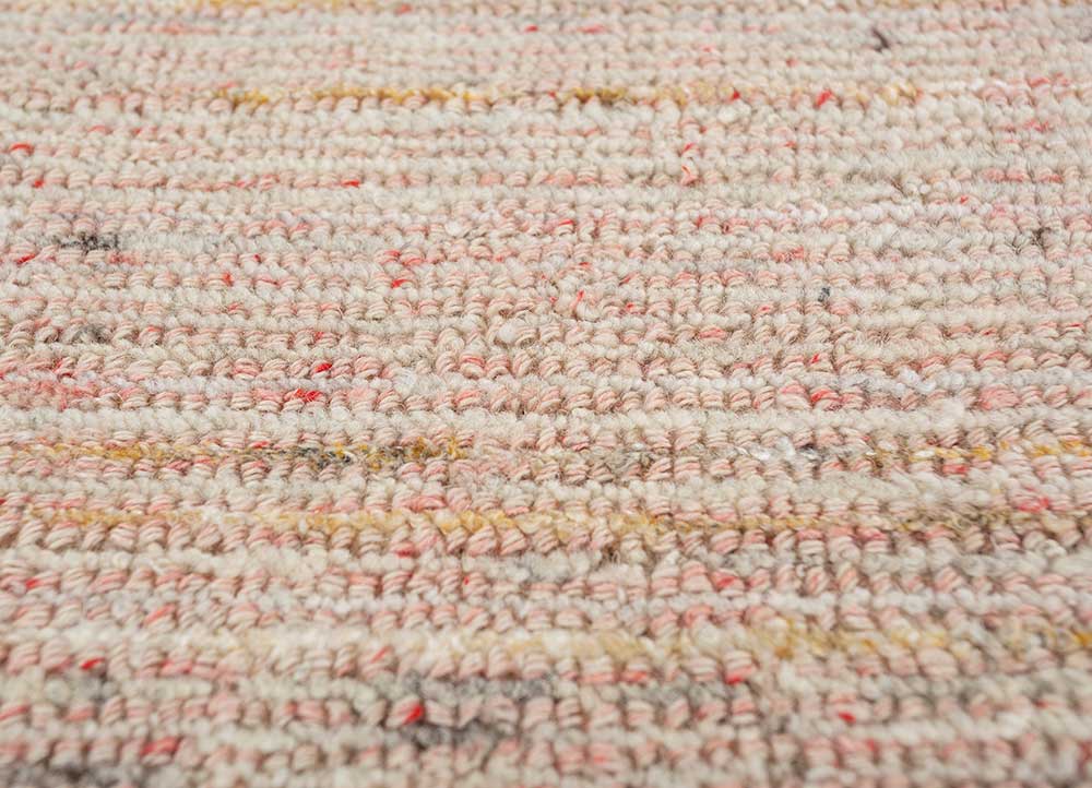 acar red and orange wool and viscose Hand Loom Rug - CloseUp