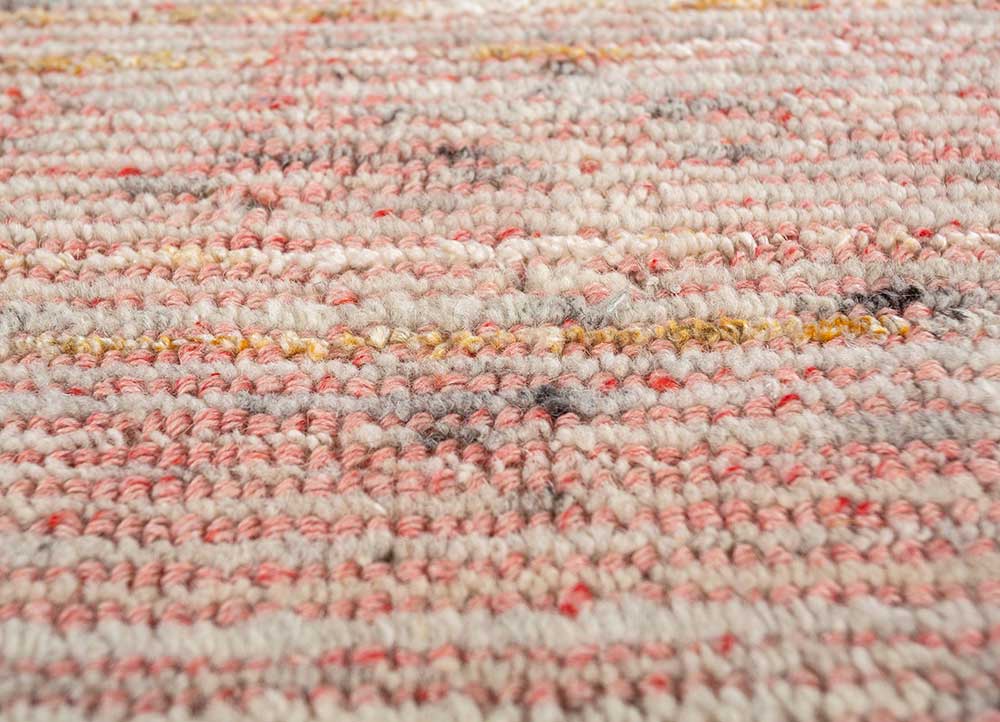 acar red and orange wool and viscose Hand Loom Rug - CloseUp