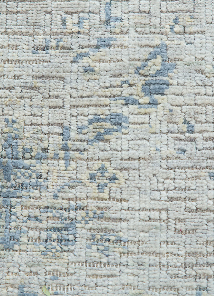 far east grey and black wool and silk Hand Knotted Rug - CloseUp far east grey and black wool and silk Hand Knotted Rug - CloseUp