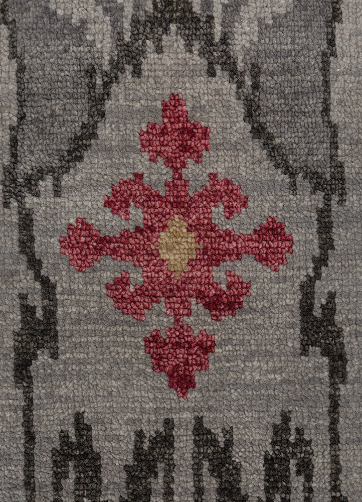savana grey and black wool Hand Knotted Rug - CloseUp savana grey and black wool Hand Knotted Rug - CloseUp