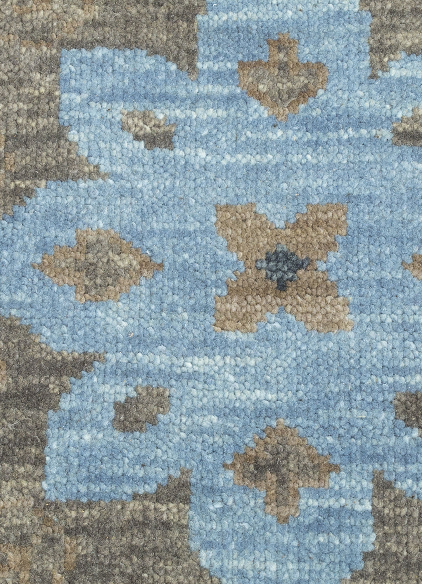 savana blue wool Hand Knotted Rug - CloseUp