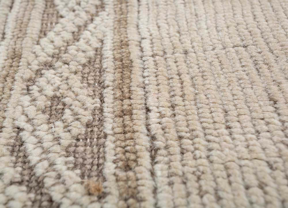 thyme ivory wool Hand Knotted Rug - CloseUp